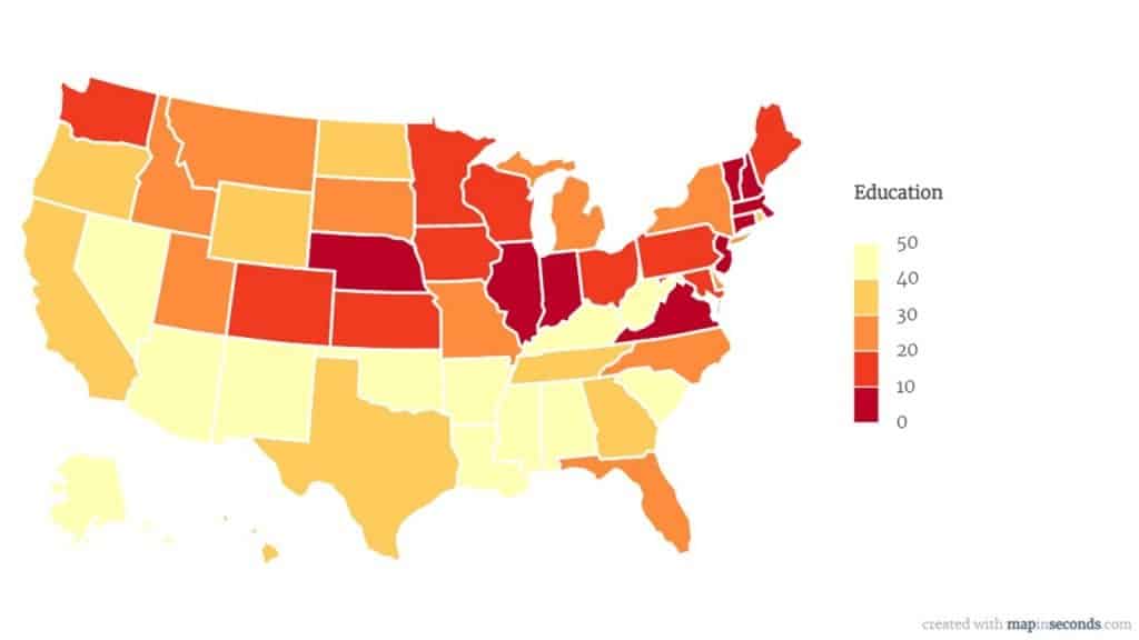 education rankings in the states