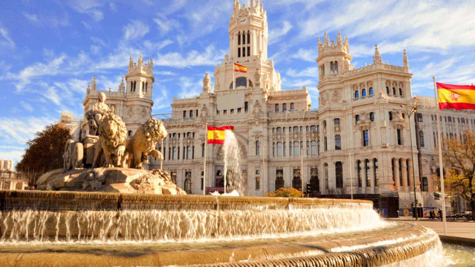 The famous Cibeles fountain in Madrid, Spain