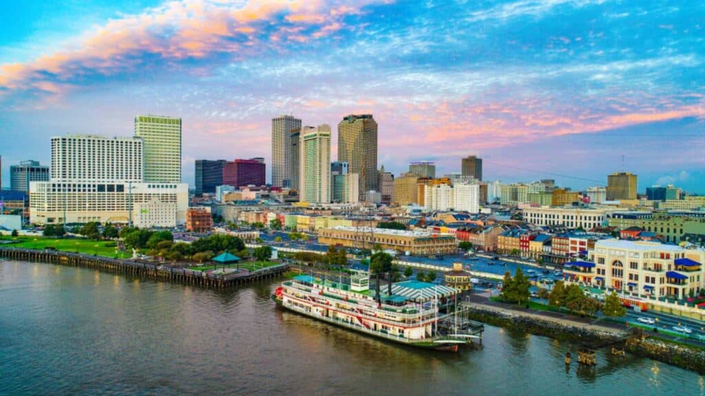 New Orleans, Louisiana, USA Downtown Skyline Aerial