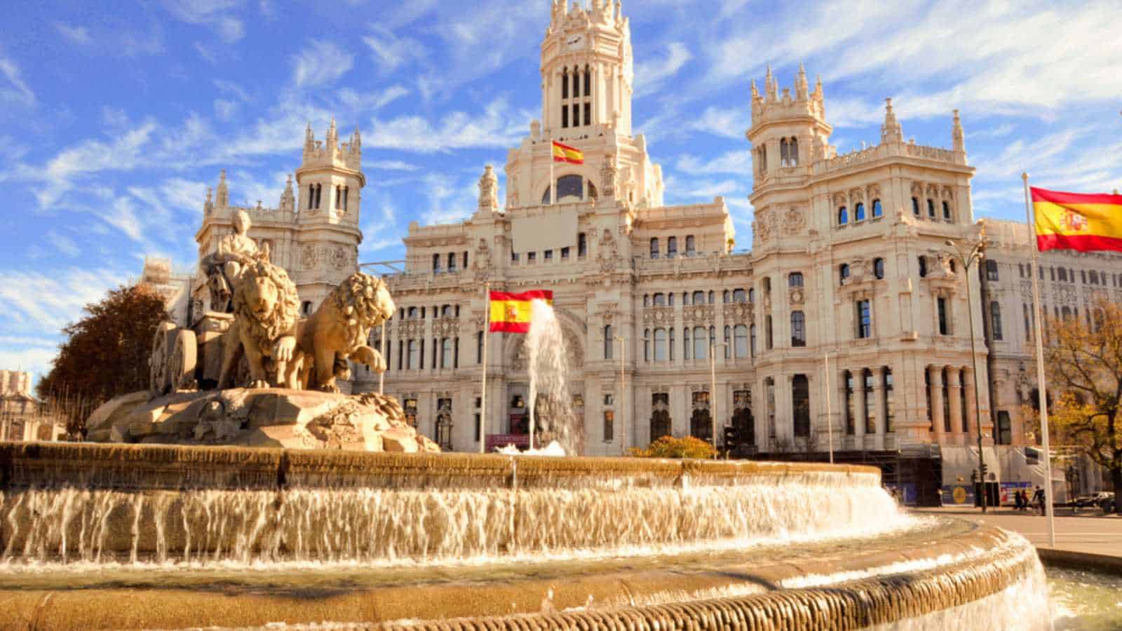 The famous Cibeles fountain in Madrid, Spain