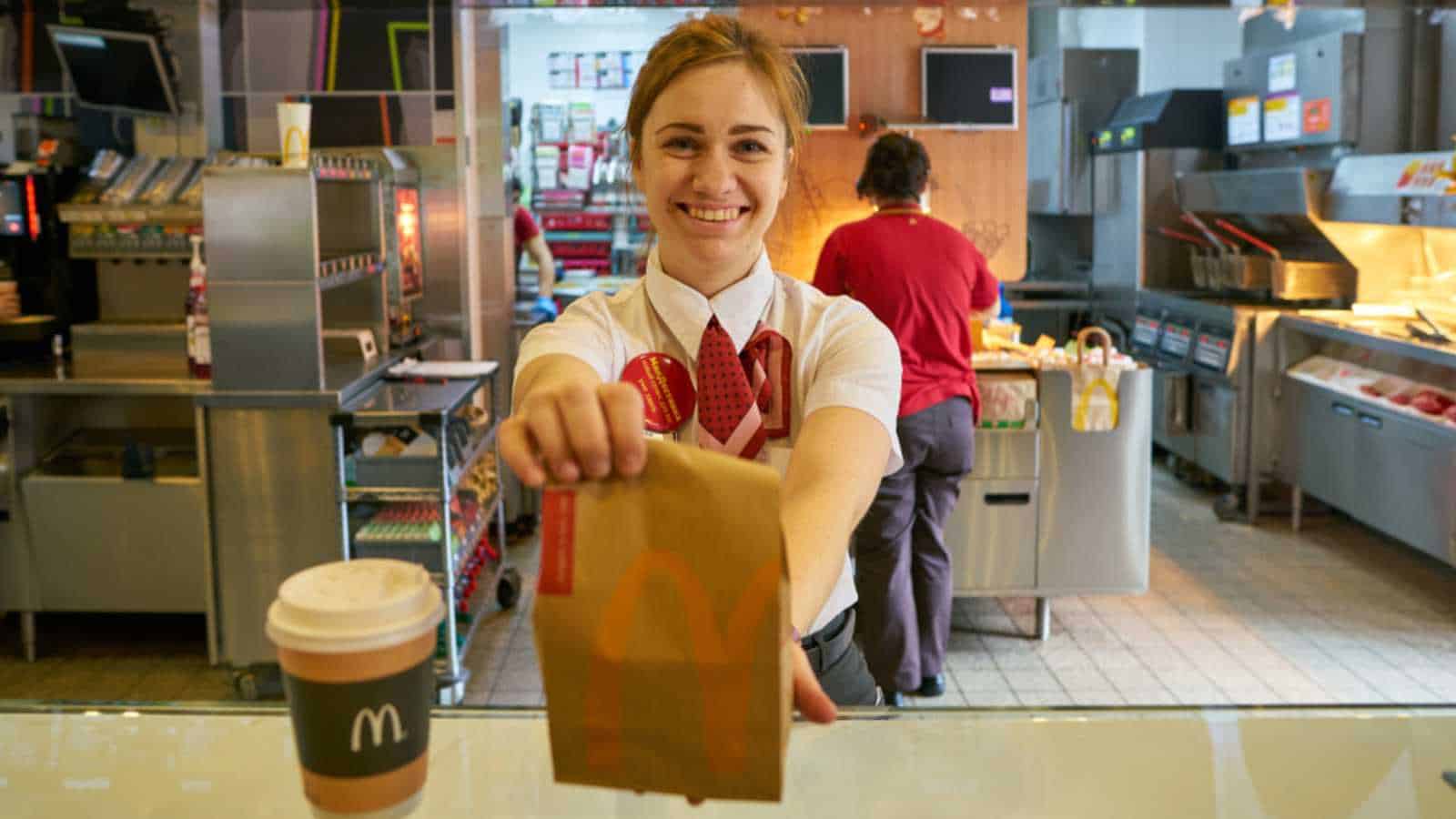 Woman working at McDonalds
