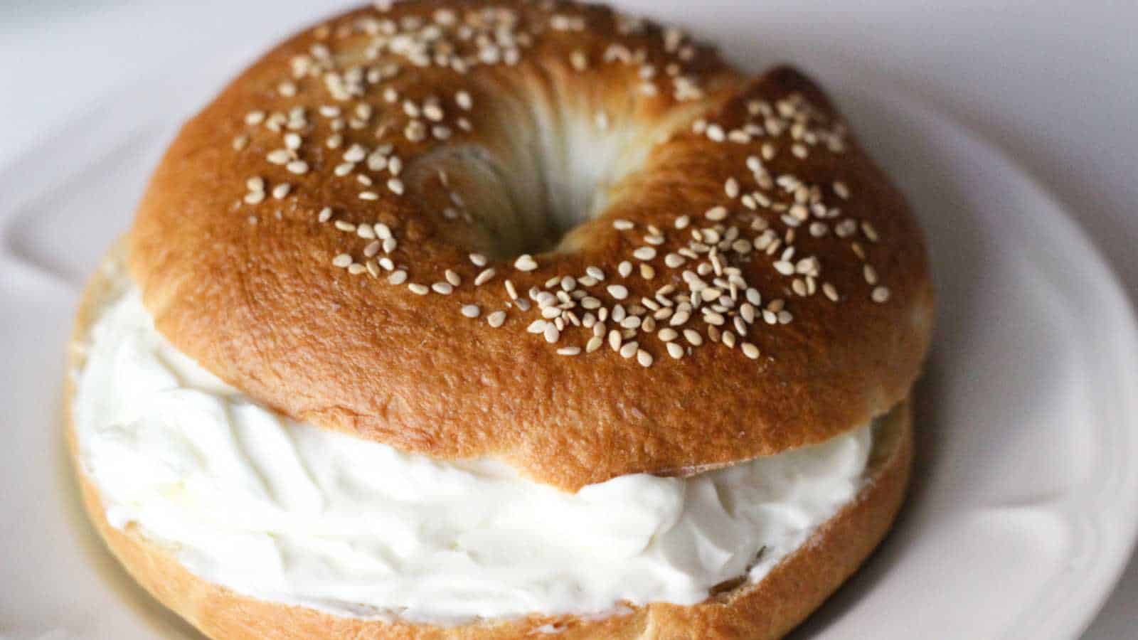 Home Made Bagels with Cream Cheese