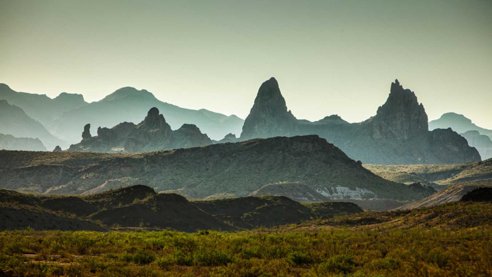 Big Bend National Park, USA. A view of distant mountains in the morning