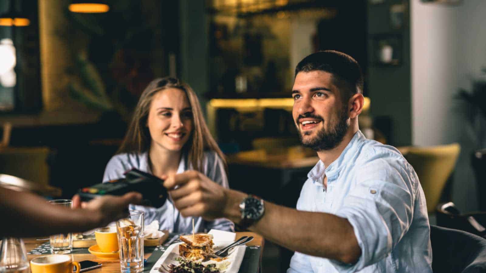 Couples at restaurant