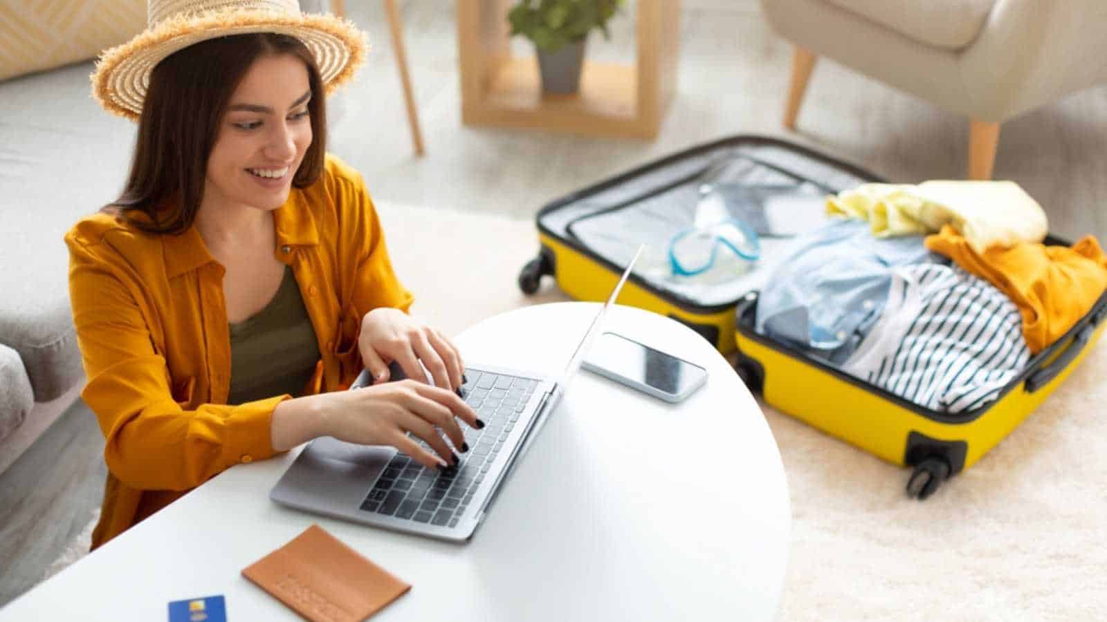 Woman planning travel