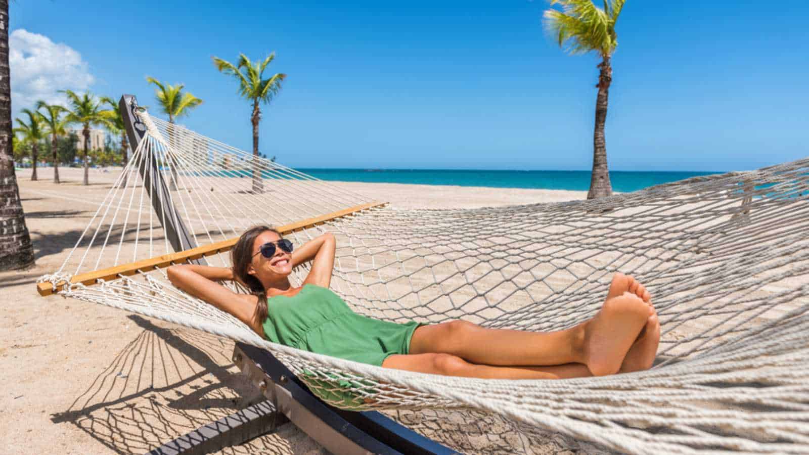 Woman relaxing in beach