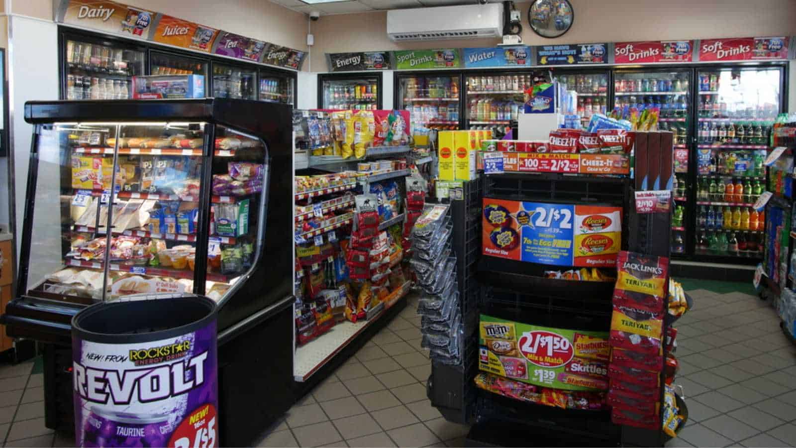 Harrison, New Jersey - March 9 2017. Inside a convenience store at a gas station