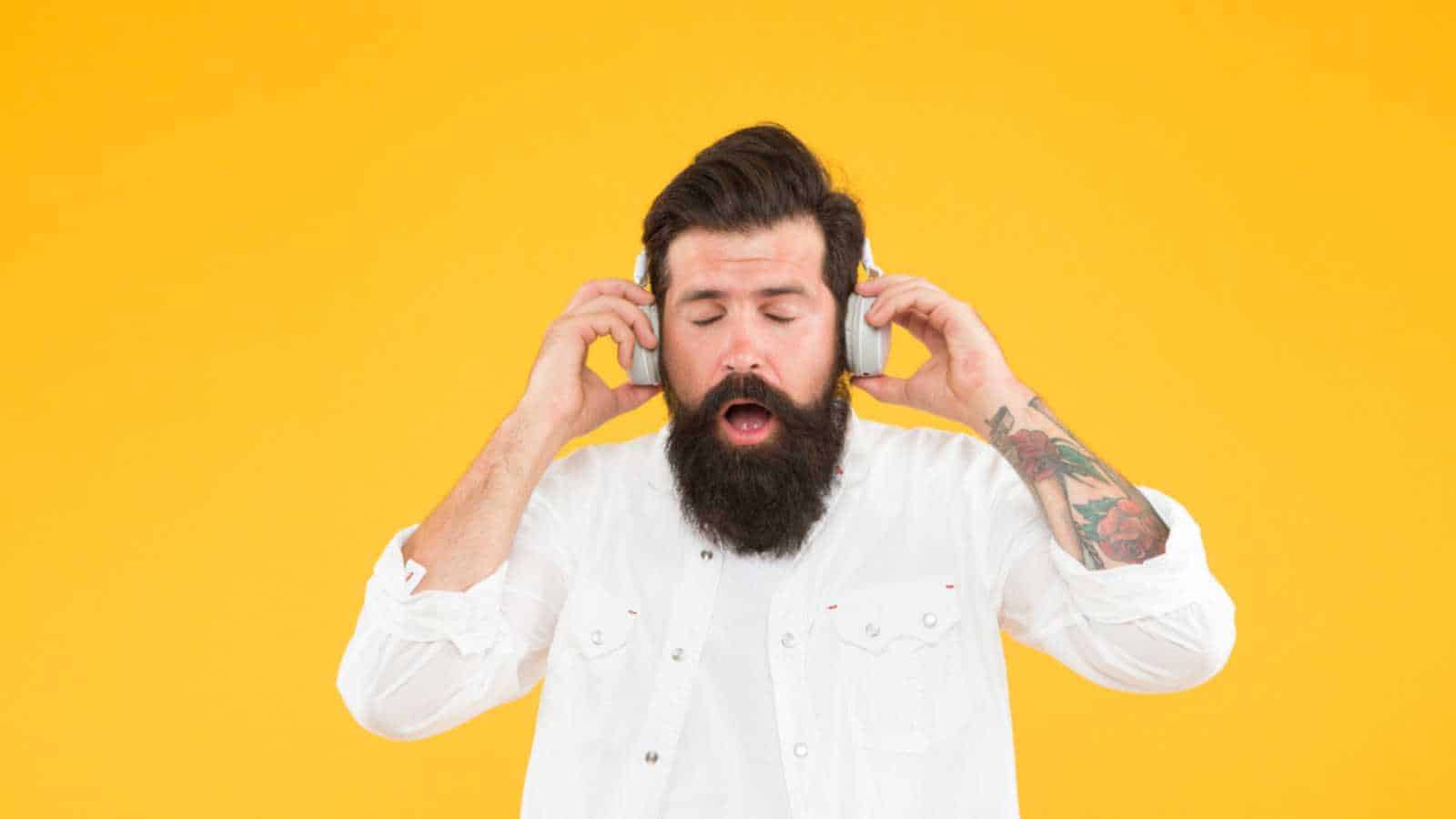 Man wearing Noise-Cancelling Headphones