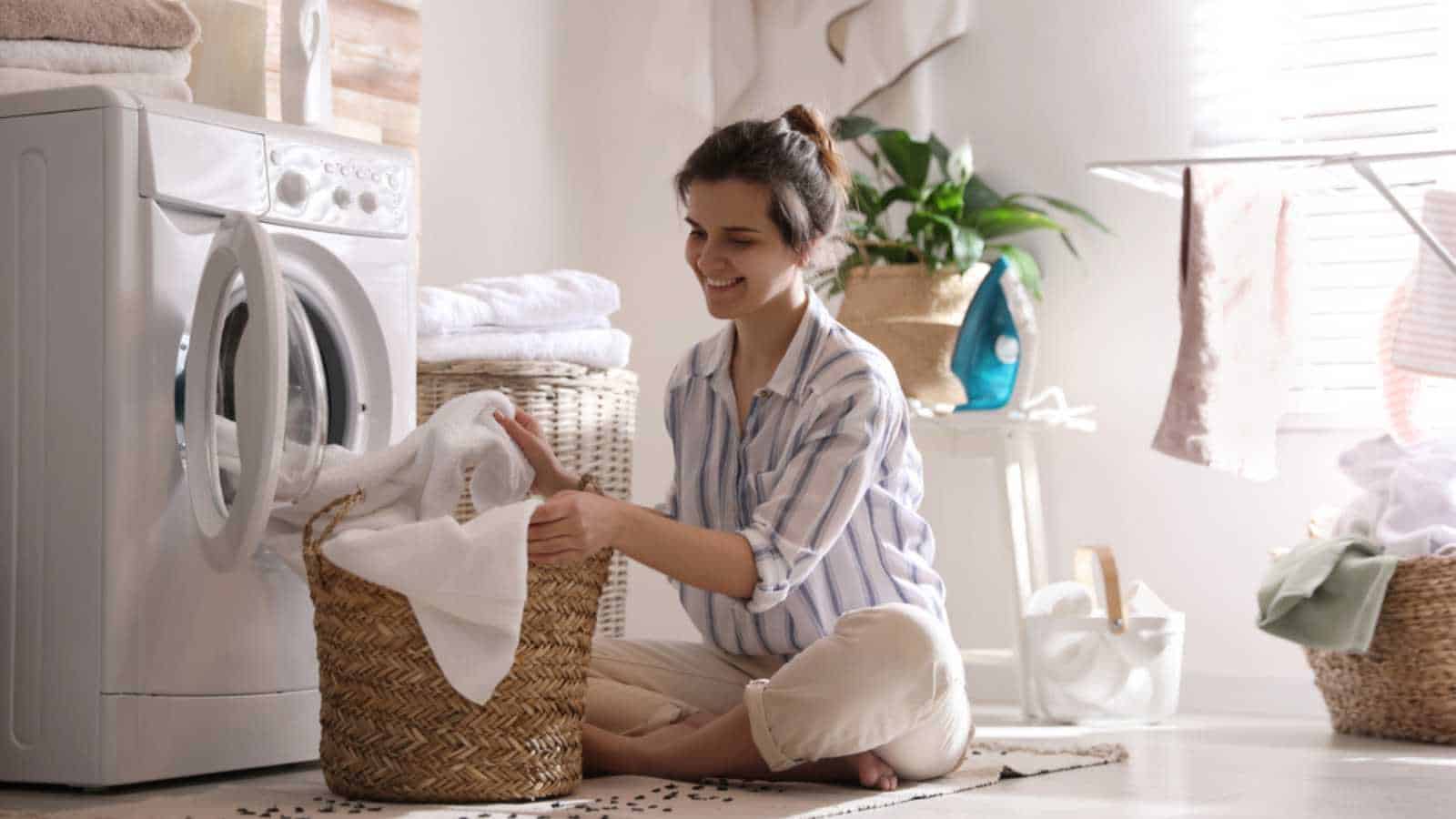 Woman doing laundry