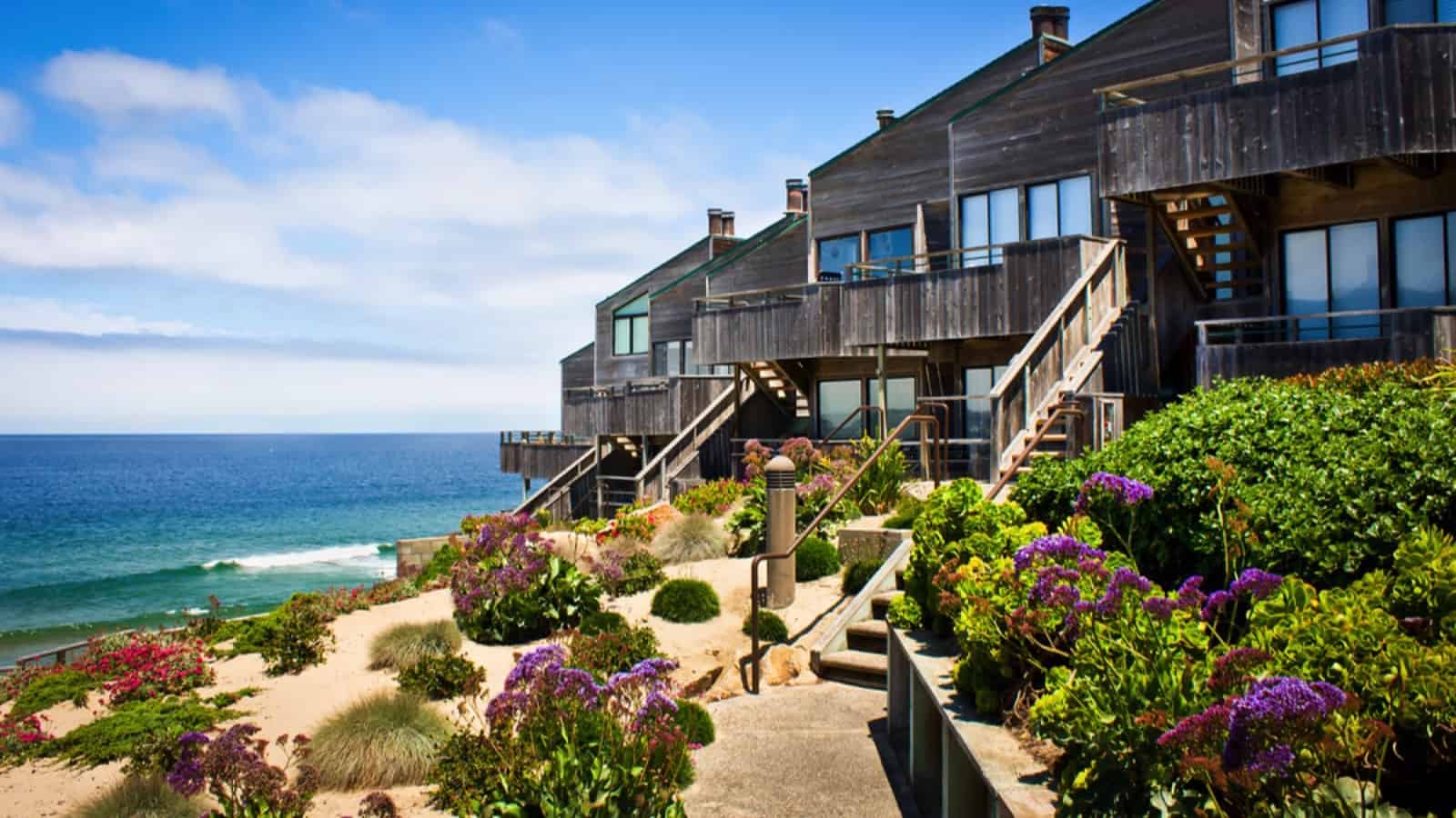 Beachside house along california coastline