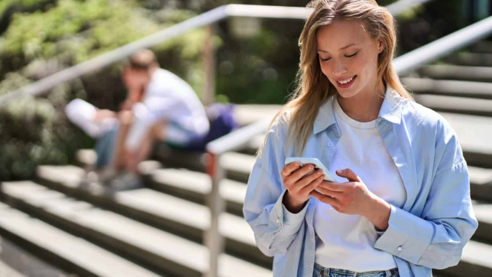 Woman using mobile