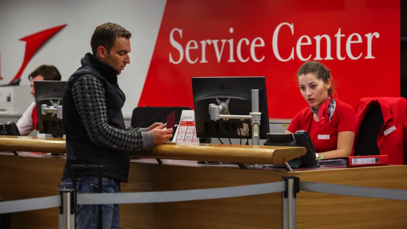 Customer desk in airport