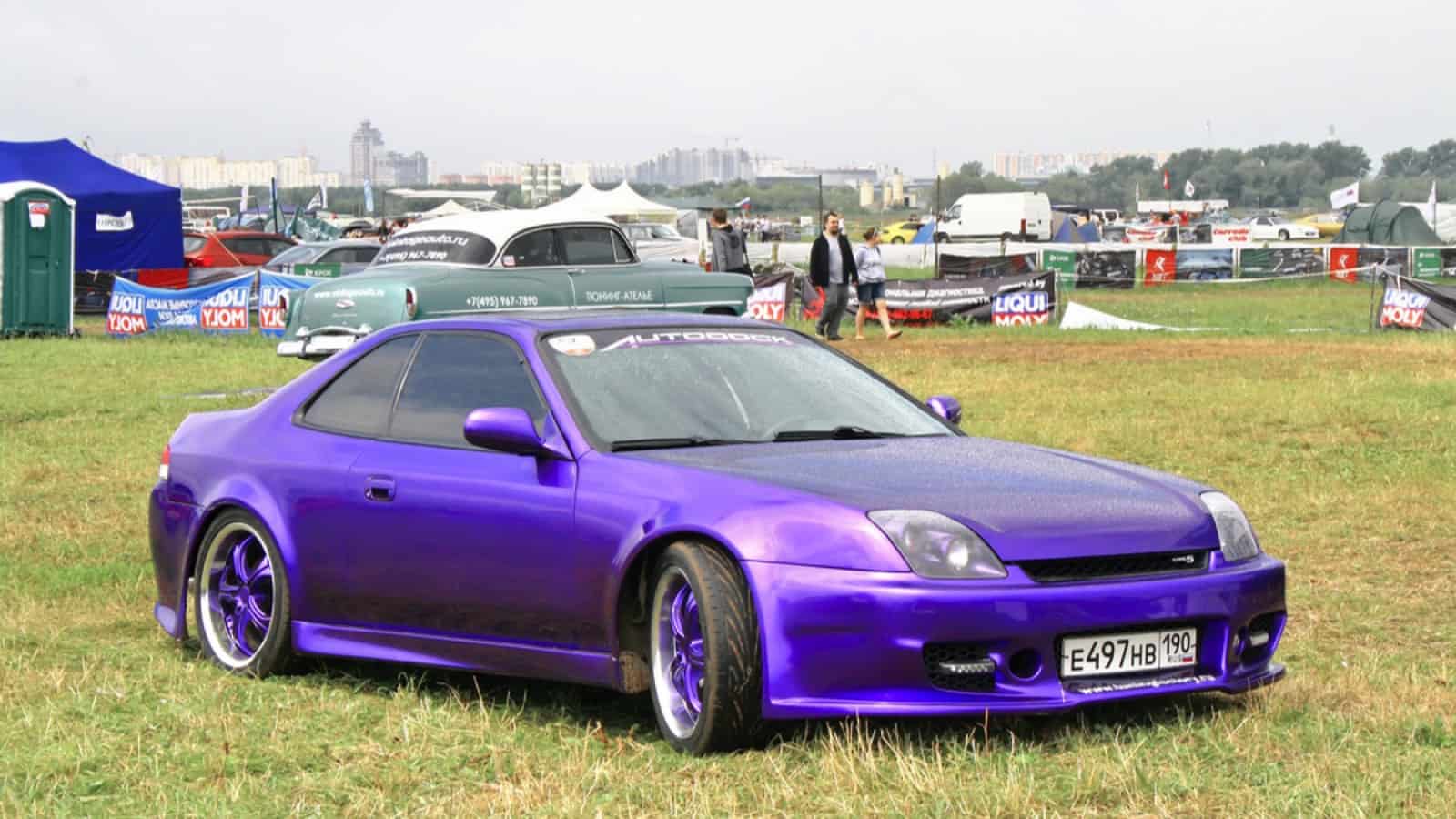 MOSCOW, RUSSIA - JULY 10: Japanese tuned motor car Honda Prelude Type S exhibited at the annual International Motor show 