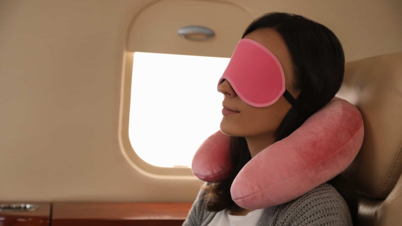 Sleeping with pillow in flight