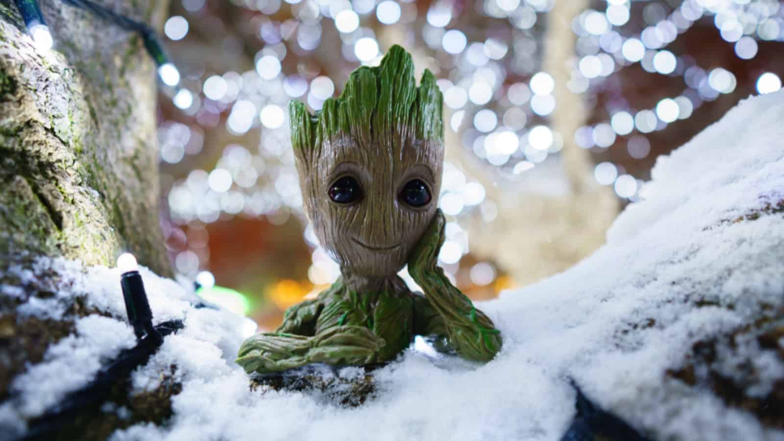 Guardians of The Galaxy vol. 2 Baby Groot figure. Nice bokeh background.