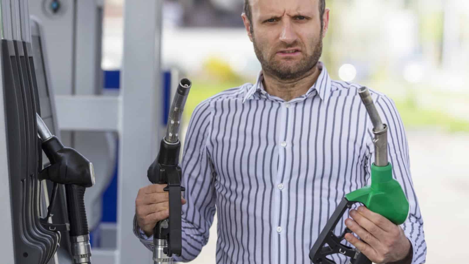 Man at gas station