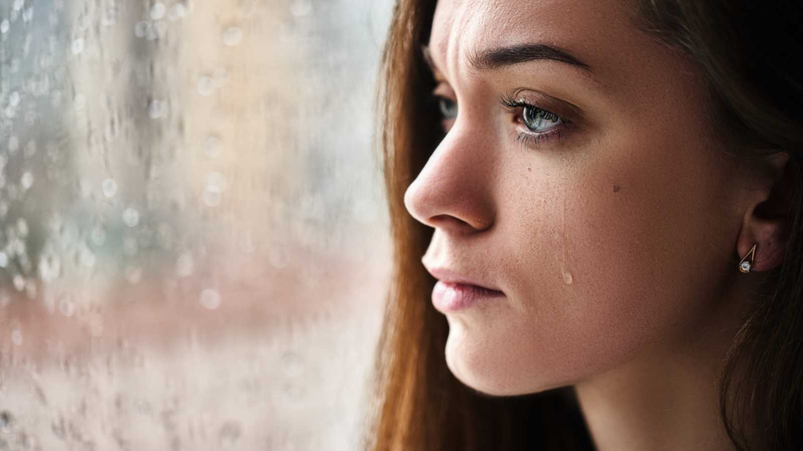 Sad woman crying