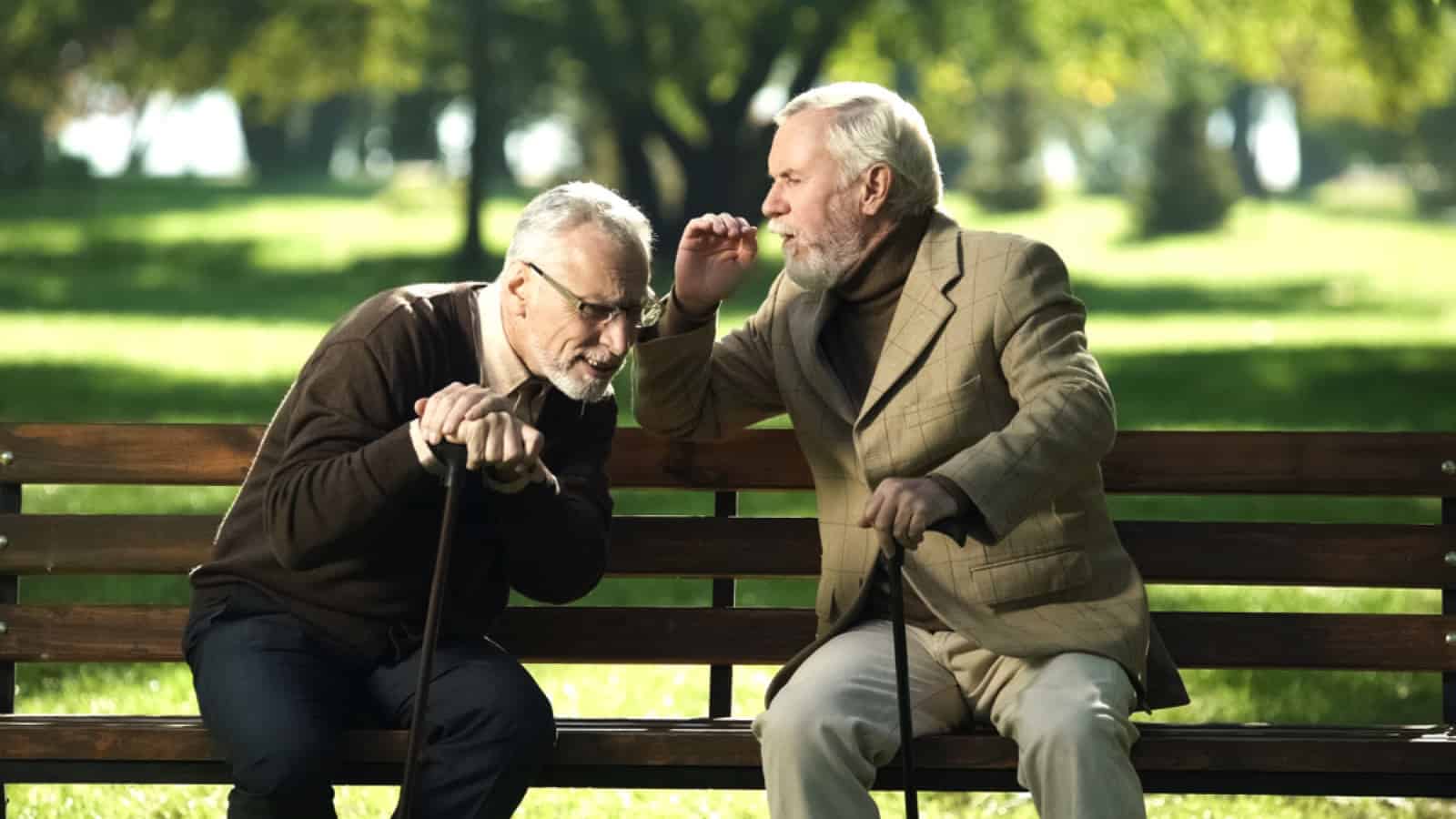 Two old men having conversation