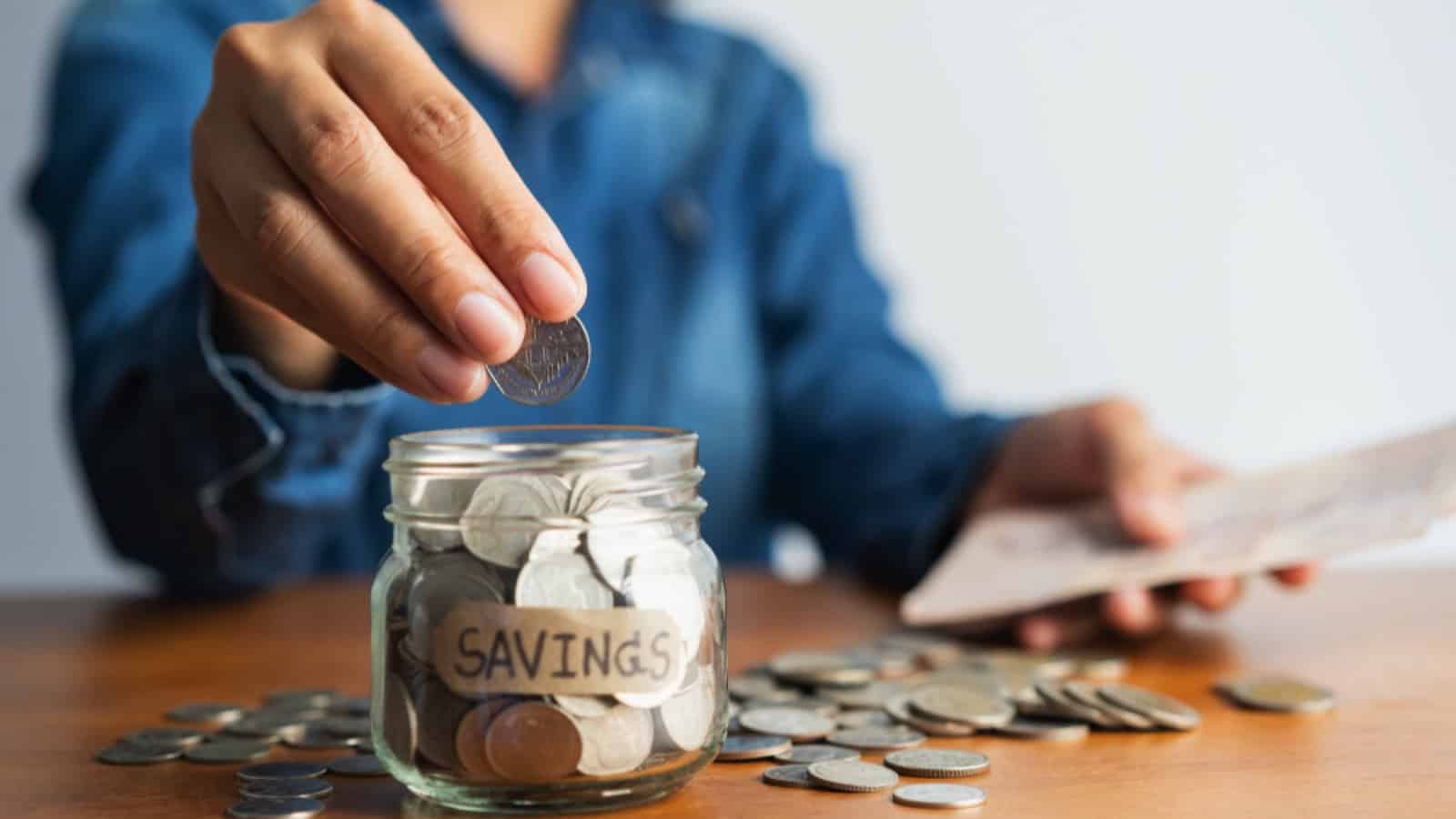 Woman doing savings